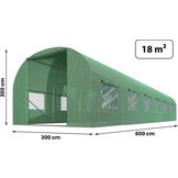 Kweektent 3x6 meter - buiten - 18m2 oppervlakte - met ritssluiting