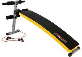 Sportbank - buikspieren trainen - schuin instelbaar - geel & zwart