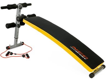 Sportbank - buikspieren trainen - schuin instelbaar - geel & zwart
