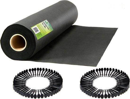 Anti worteldoek - 1,6 meter x 50 meter + 100 grondpinnen