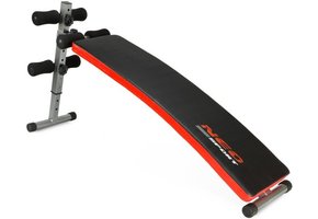 Sportbank - buikspieren trainen - schuin instelbaar - rood & zwart