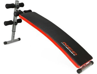 Sportbank - buikspieren trainen - schuin instelbaar - rood & zwart