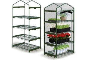 Kweek kast - overdekt - 4 schappen - 70x50x160 cm