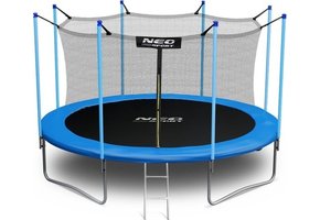 Trampoline - 404 cm - blauw - met ladder en binnenrand net - tot 150 kg