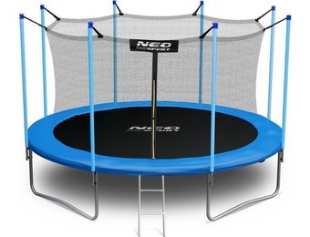 Trampoline - 404 cm - blauw - met ladder en binnenrand net - tot 150 kg