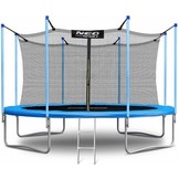 Trampoline - 404 cm - blauw - met ladder en binnenrand net - tot 150 kg