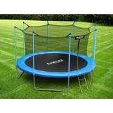 Trampoline - 404 cm - blauw - met ladder en binnenrand net - tot 150 kg