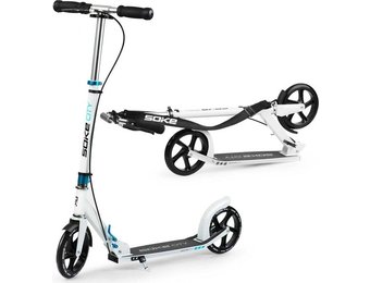 Opvouwbare step - aluminium - CITY wit - grote wielen - vervoersmiddel