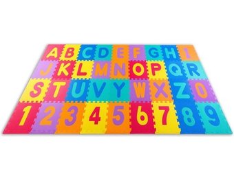 Puzzel speelmat voor kinderen - alfabet & cijfers - 120x270 cm - kleurrijke set