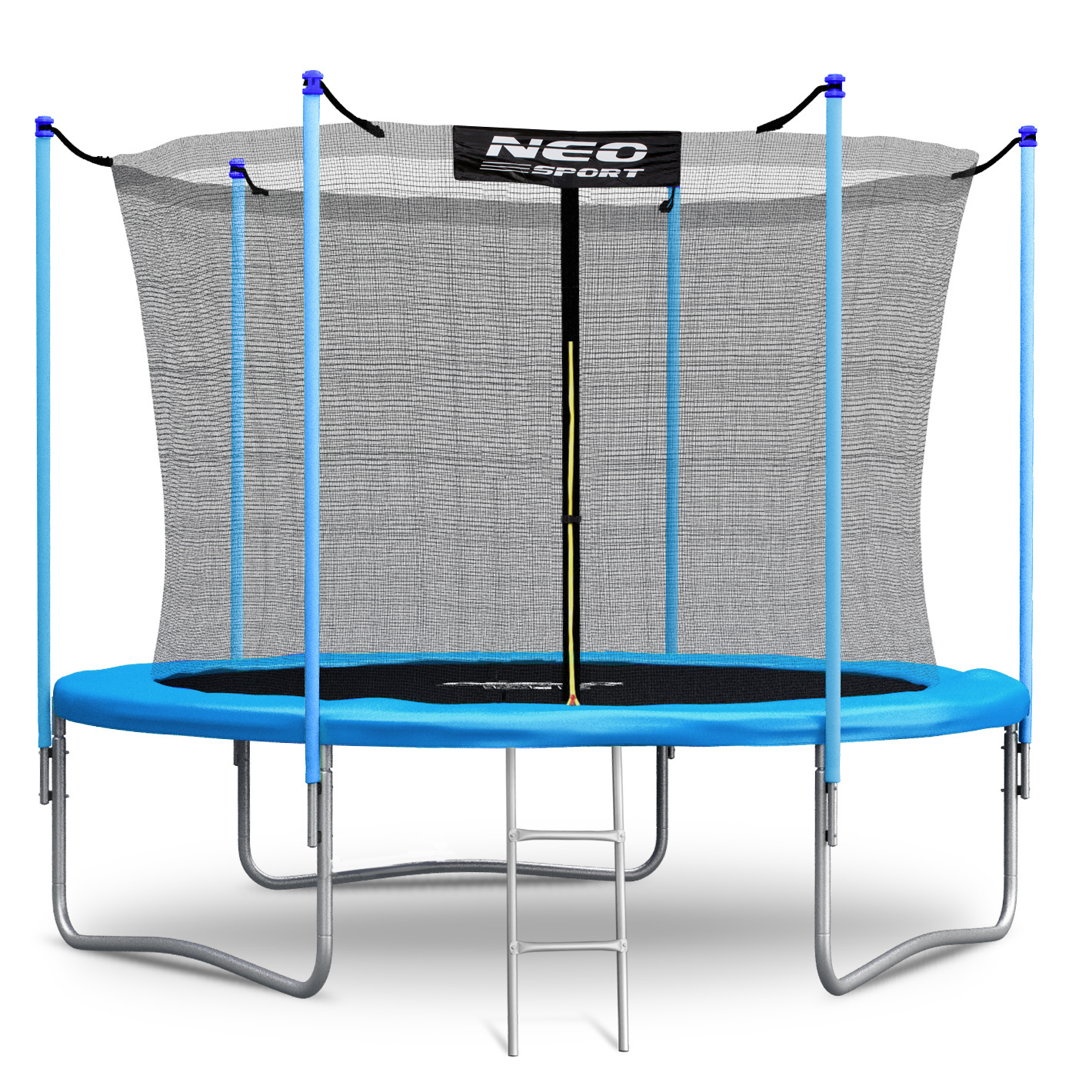 Trampoline - 252 cm - blauw - met ladder en binnenrand net - tot 120 kg