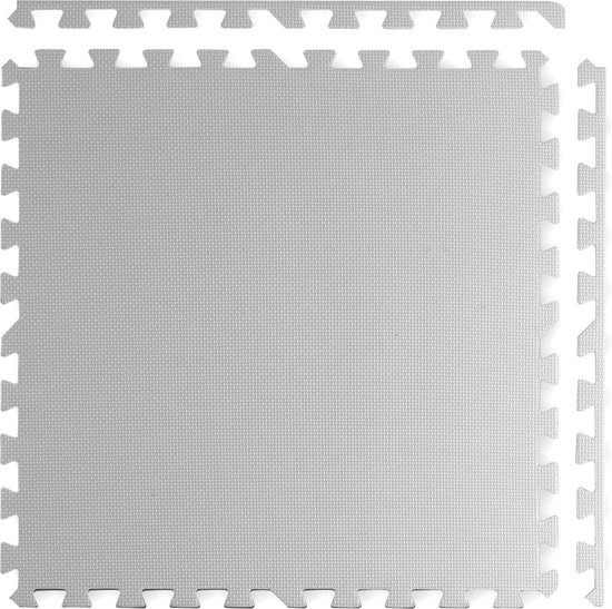 Puzzel speelmat voor kinderen - zachte schuimmat - 120x120 - wit & grijs