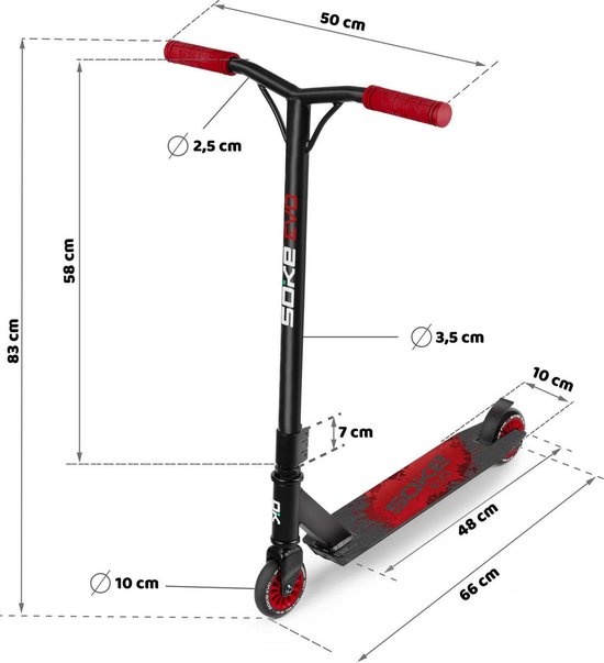 Kinder step - skaten - aluminium - EVO rood