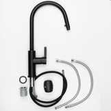 Keukenmengkraan - staand - zwart - met uitrekbare uitloop