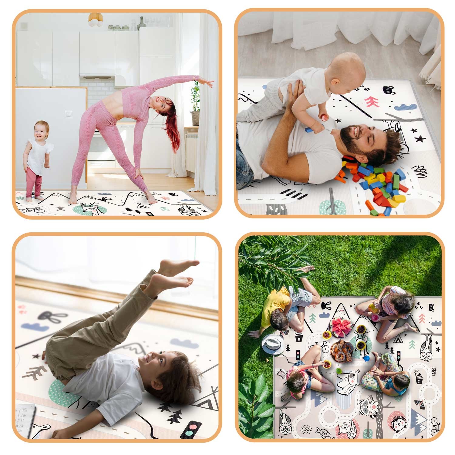 Speelmat foam - 180x150x1,5 cm - antislip - thema winter