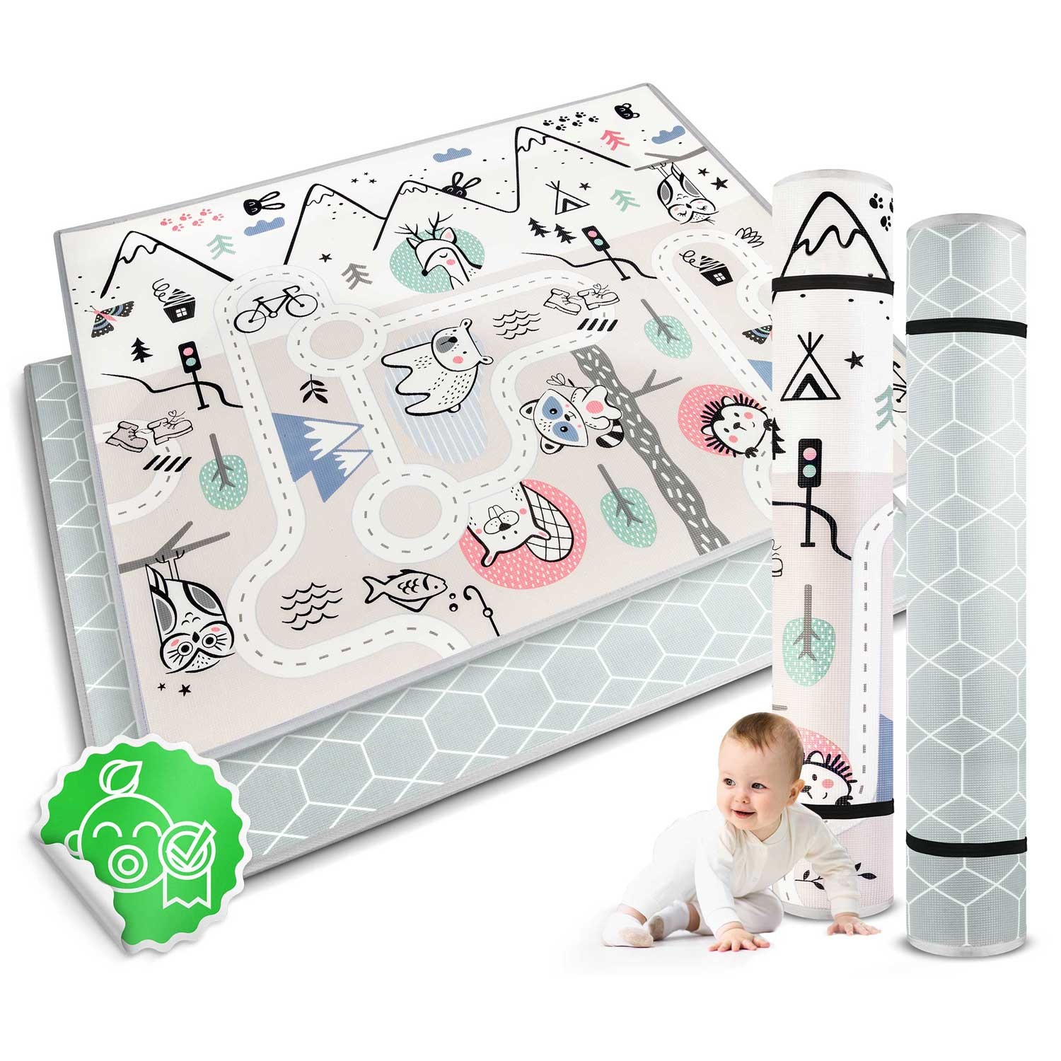 Speelmat foam - 180x150x1,5 cm - antislip - thema winter