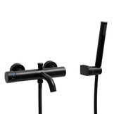 Badkraan - met handdouche - mat zwart - wandmontage