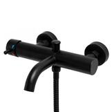 Badkraan - met handdouche - mat zwart - wandmontage