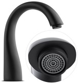 Badkraan met handdouche - 3-gats - mat zwart