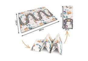 Speelmat foam - 200x150x1 cm - dubbelzijdig - thema auto