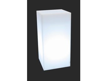 Verlichte bloempot - plantenbak - buiten - 35x35x70 cm - wit