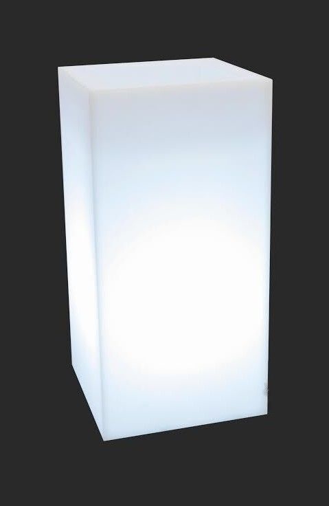 Verlichte bloempot - plantenbak - buiten - 35x35x70 cm - wit