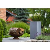 Verlichte bloempot - plantenbak - buiten - 35x35x70 cm - wit