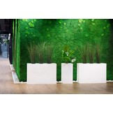 Verlichte bloempot - plantenbak - buiten - 35x35x70 cm - wit