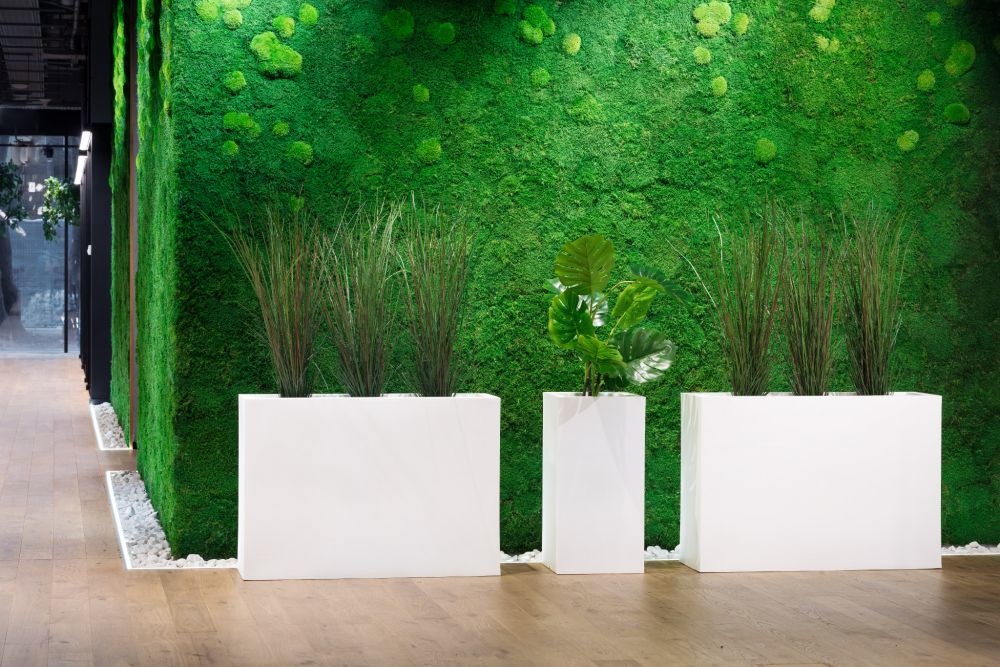 Verbeteren kasteel Haas Viking Choice Verlichte bloempot - plantenbak - buiten - 35x35x70 cm - wit  - VC-Lifestyle