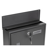 Brievenbus - met krantenrol - 30x10x33,5 cm - antraciet