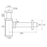 Sifon wastafel - met afvoerplug - mat zwart
