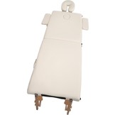 Houten massagetafel - 2 segmenten - verstelbaar - crème ECO-leer - 216 cm lang