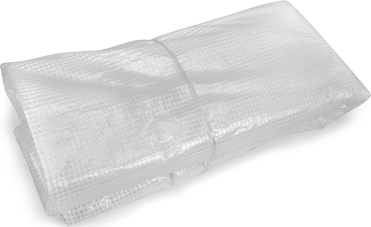 Kweektent buitenhoes - 2,5x4 m - 10m2 oppervlakte - met ritssluiting - vervangingszeil - wit