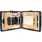 Houten massagetafel - 2 segmenten - verstelbaar - zwart ECO-leer - 216 cm lang