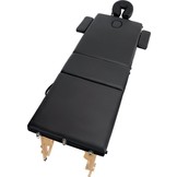 Houten massagetafel - 3 segmenten - verstelbaar - zwart ECO-leer - 213 cm lang
