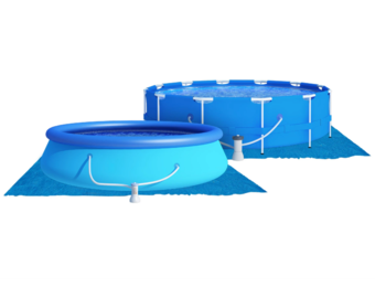 Grondzeil voor zwembad 488x488cm - Universeel - Blauw