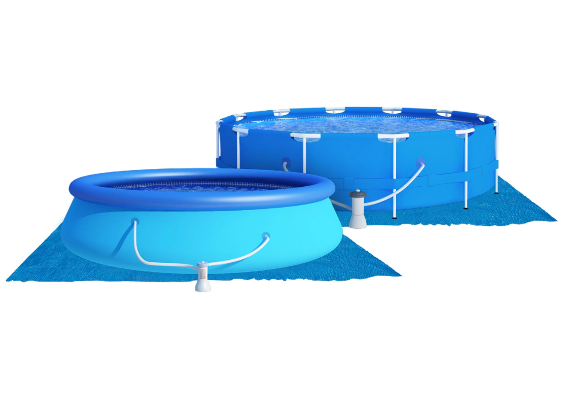 Grondzeil voor zwembad 488x488cm - Universeel - Blauw