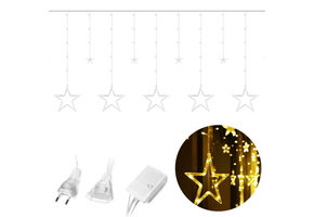 Kerstverlichting - sterren -  gordijn - 4m