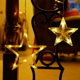 Kerstverlichting - sterren - gordijn - 4m