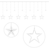 Kerstverlichting - sterren - gordijn - 4m