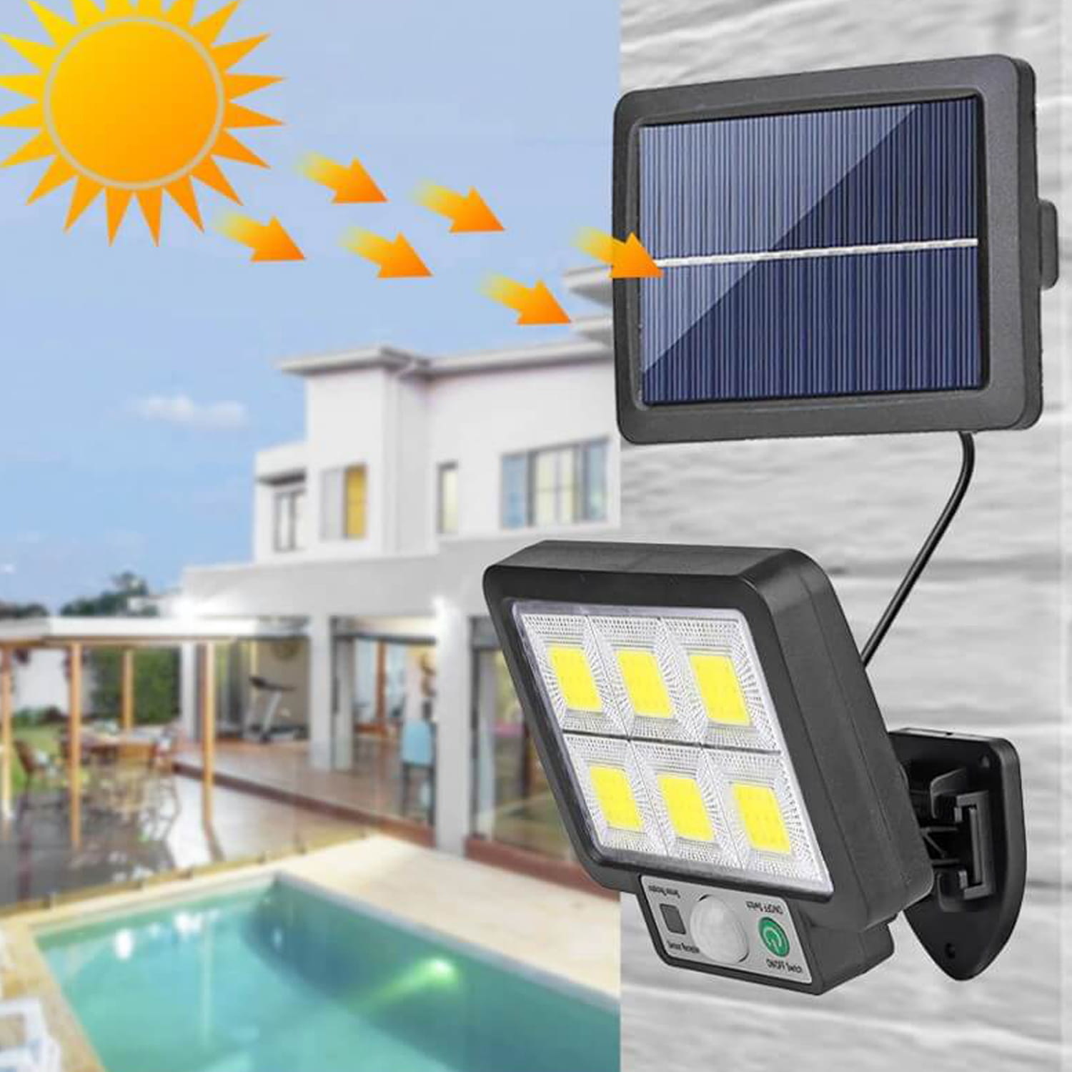 Solar tuinverlichting -  bewegingssensor - afstandsbediening -
