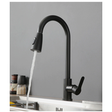 Keukenkraan - uittrekbaar uitloop - mat zwart