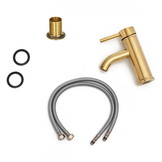 Wastafelkraan - twee slangen - goud