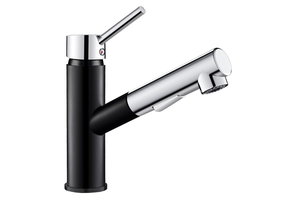 Keukenkraan - met slang - mat zwart