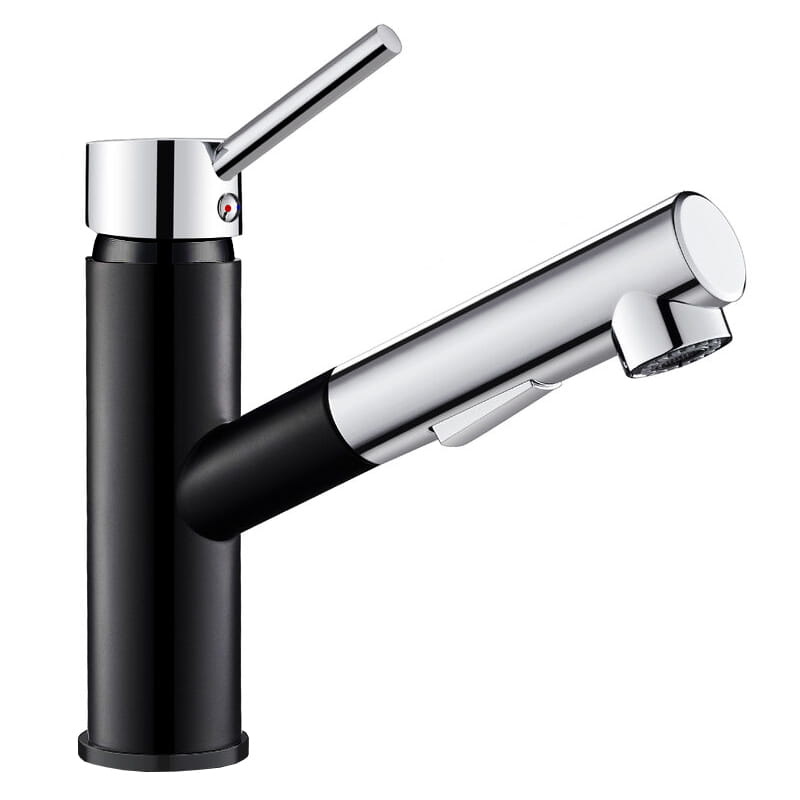 Keukenkraan - met slang - mat zwart