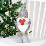 Kerstkabouter - kerst gnoom - met hart - knuffel