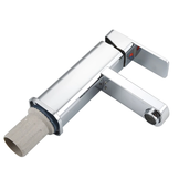 Wastafelkraan - twee slangen - grijs