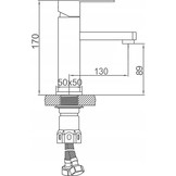 Wastafelkraan - twee slangen - grijs
