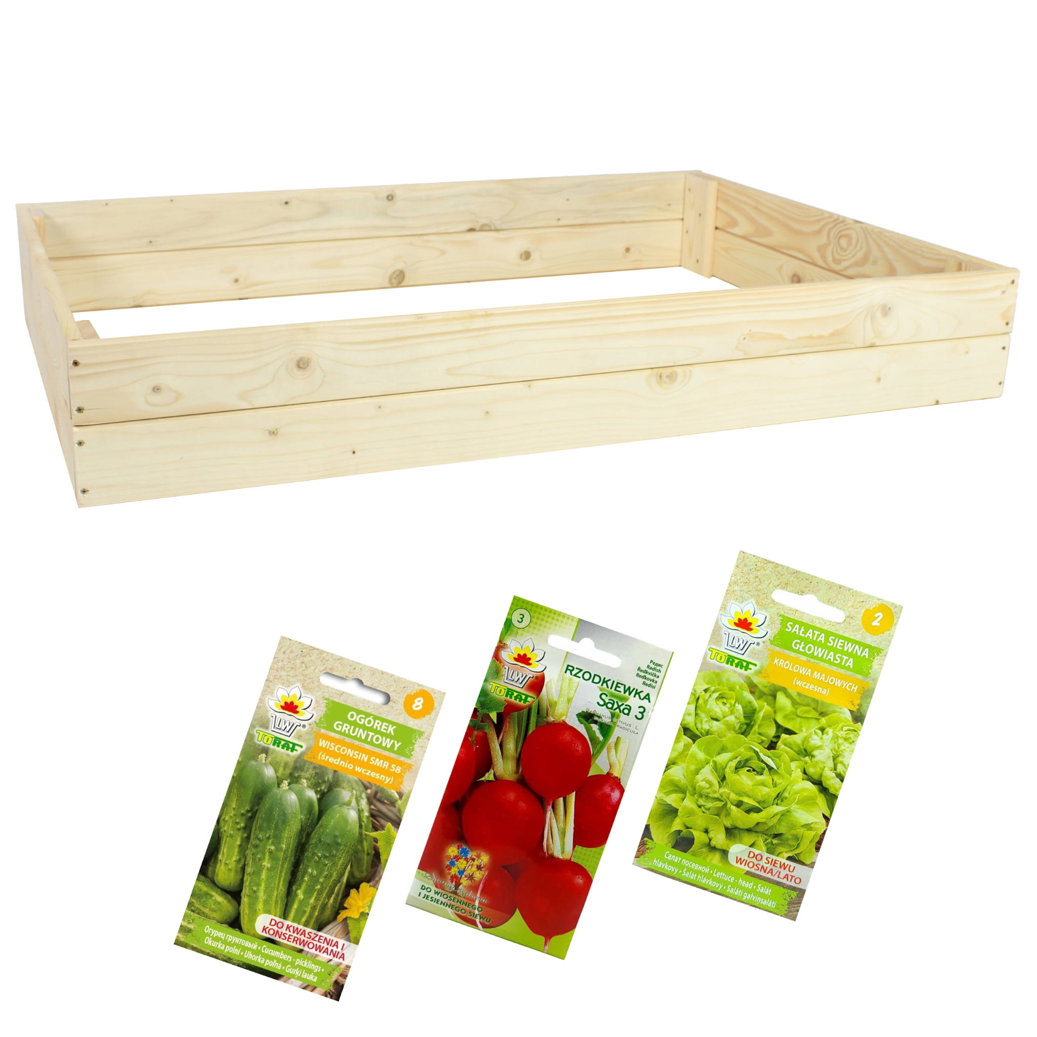 Moestuinbak - met groente zaden - 120x120x18cm