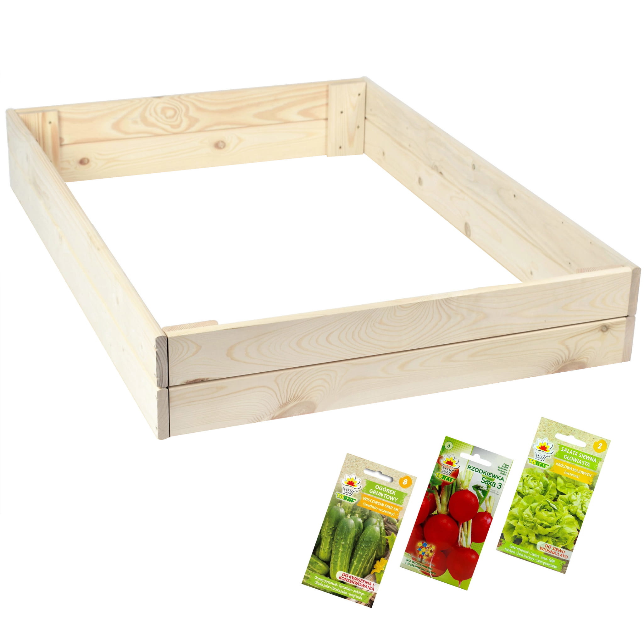 Moestuinbak - met groente zaden - 120x120x18cm