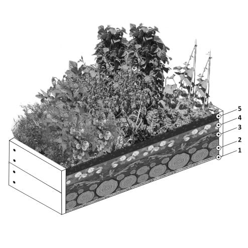 Moestuinbak - met groente zaden - 120x120x18cm